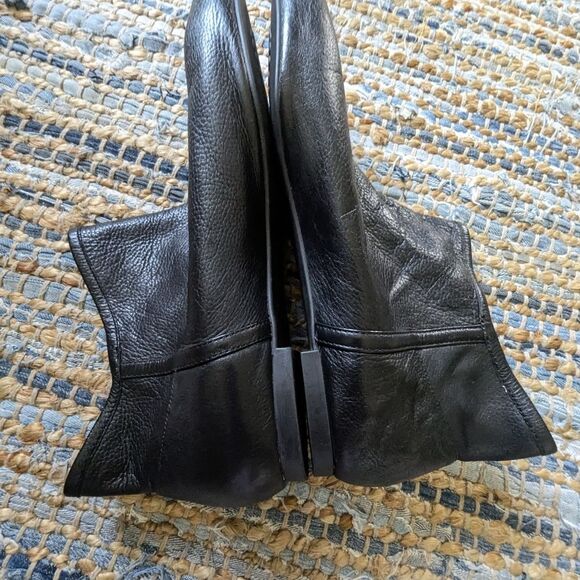 Rocket Dog Black Slouchy Pebbled Leather Ankle Booties 10 Pointy Toe Bikercore - Picture 6 of 8